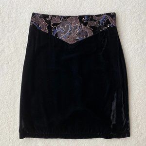 Vintage My Michelle Velvet Pencil Skirt USA Black Size 5